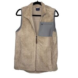 Charles River Apparel Women's Fleece Vest Full Zip Soft Beige Gray Medium‎